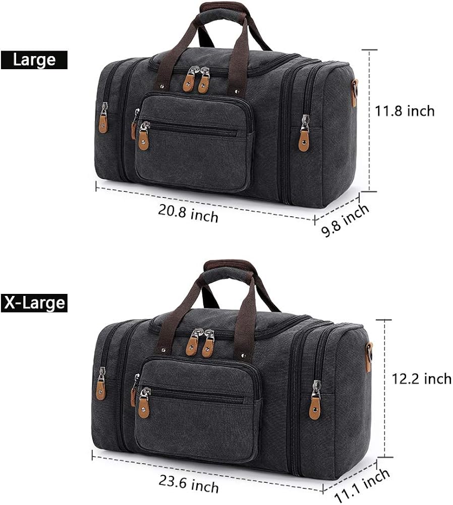  | Plambag Canvas Duffle Bag for Travel 50L/60L Duffel Overnight Weekender Bag | Travel Duffels