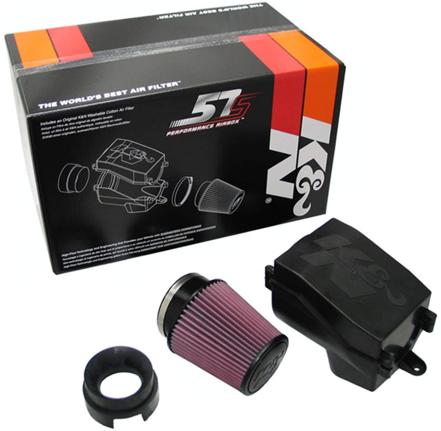 K&N 57S-9500 Washable and Reusable Car Performance Intake Kit