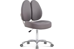HNKastela Rolling Chair with Back Support - Height Adjustable Shop Stool with Wheels for Esthetician, Lash, Makeup, Computer, Classroom, Studio