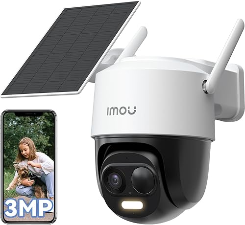 Imou 2K Solar Security Camera Outdoor Wireless, 360° Battery Outdoor Camera, Wi-Fi CCTV Camera Solar, AI Human Car Detection, 20M Color Night Vision, Siren Spotlight, 2-Way Audio, Works with Alexa