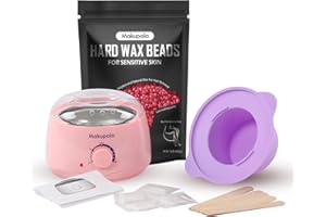 MAKUPALA Waxing Kit for Women Men, Pink Wax Melt Warmer with 1lb Unscented Wax Beans Durable Silicone Bowl, Home Hard Pot for Sensitive Skin, Brazilian Waxing, Bikini, All Body, Face, Legs, Eyebrows, Back