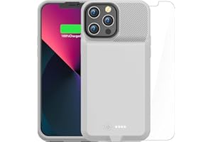 ATGIH Battery Case for iPhone 13/13 Pro, 7000mAh Portable Extended Charger Cover with Soft TPU Case Charging Case for iPhone 13 and iPhone 13 Pro (6.1 inch) Gray