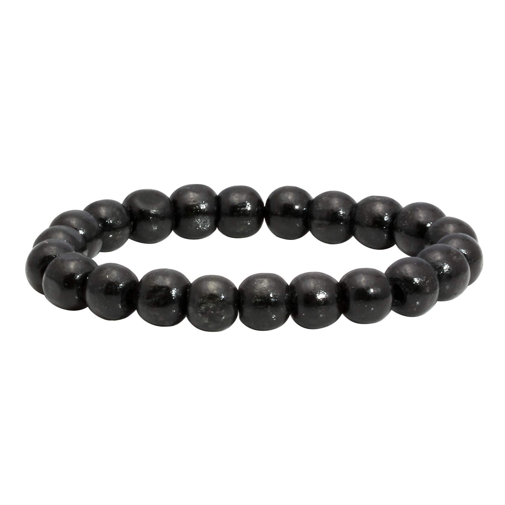 MILAKOO Mens Womens 10mm Black Wood Beads Bracelet for Tibetan Buddhist Prayer Mala Meditation