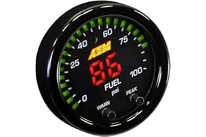 AEM 30-0301 X-Series Pressure Gauge, Black, 52mm