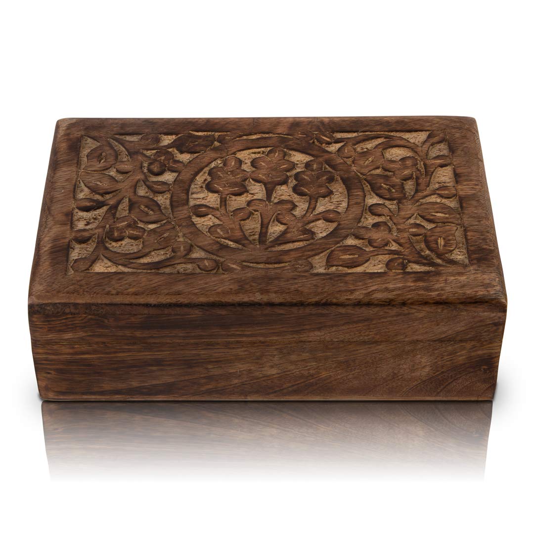 Great Birthday Gift Handmade Decorative Wooden Jewellery Keepsake Box Jewellery Organizer Treasure Chest Trinket Holder Watch Storage Lock Box 20.32 x 12.7 cms Housewarming Gift Men Women