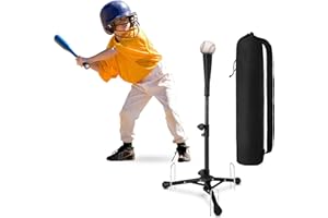 HELLOVETEE Baseball Tee For Kids, Easy Adjustable Batting Tee From 20.85 to 31.30 Inches. Foldable and Stable Baseball Tees for Hitting with Portable Bag. Softball Tee for Children Aged 3-10 Baseball Training.
