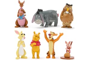 Disney Store Official Winnie The Pooh Figure Set – 7 Fully Sculpted Disney Figures Including Pooh Bear, Piglet, Tigger, Eeyore & More in Double-Tiered Box with Scenic Backgrounds