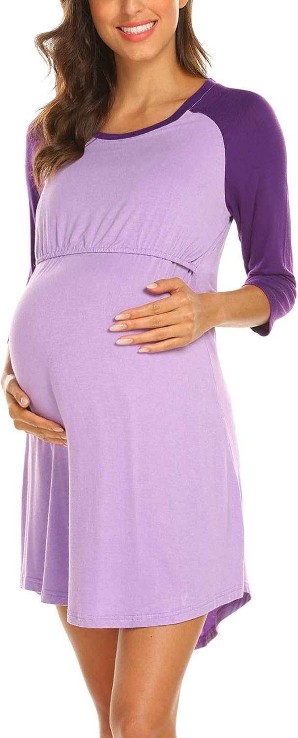 EkouaerWomens Delivery/Labor/Maternity/Nursing Nightgown