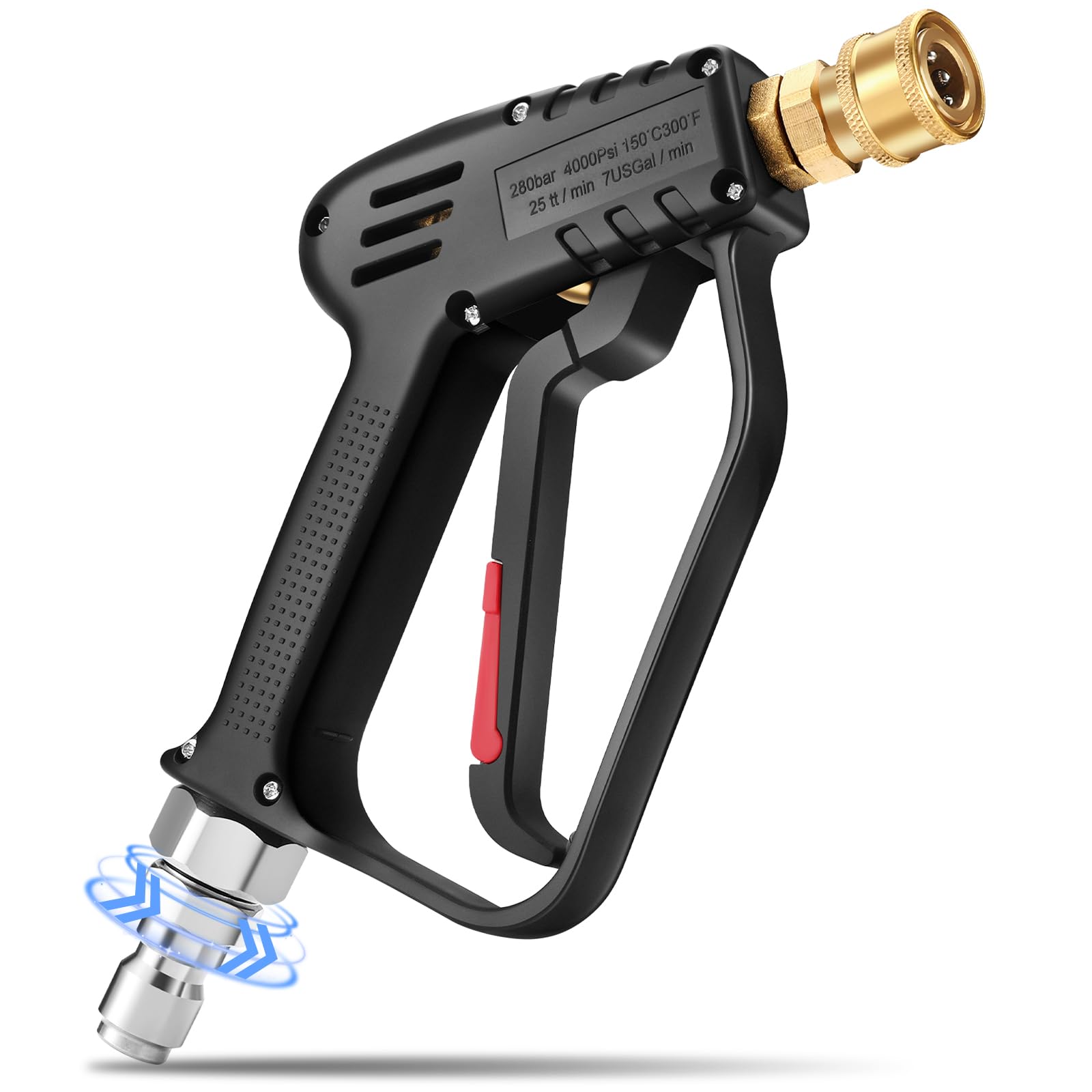 Photo 1 of High-Performance Short Pressure Washer Gun with Swivel – Perfect High Pressure Foam Gun Car Wash Sprayer with 3/8" Male Plug and 1/4” Quick Connector – Compatible with Foam Cannon – Car Wash Foam Gun