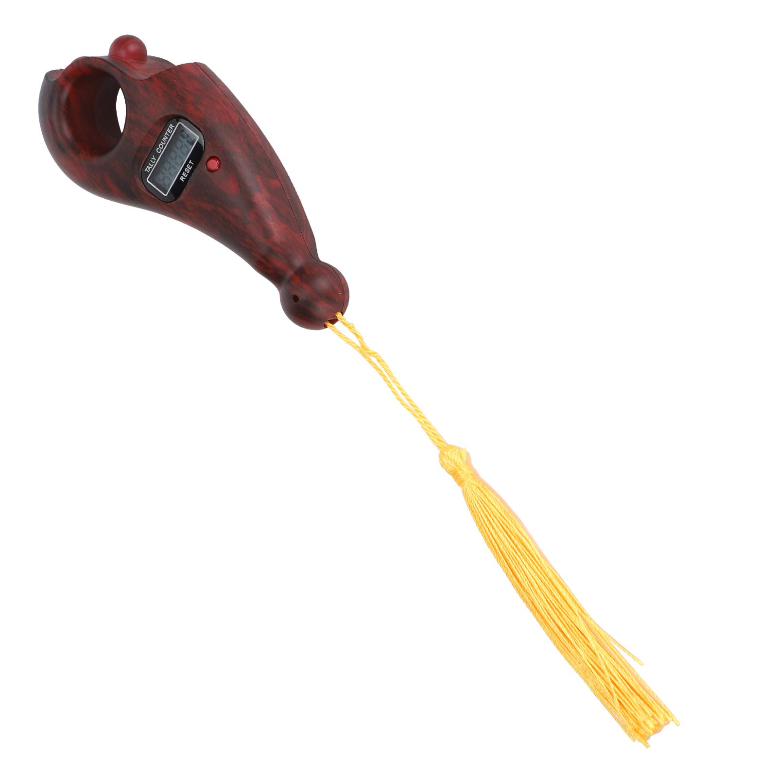 Digital Beads Counter, Wood Grain Digital Beads Prayer Beads Counter Portable Rotating Counter Handheld Finger Beads Counter for Relaxation Depression Finger Activity