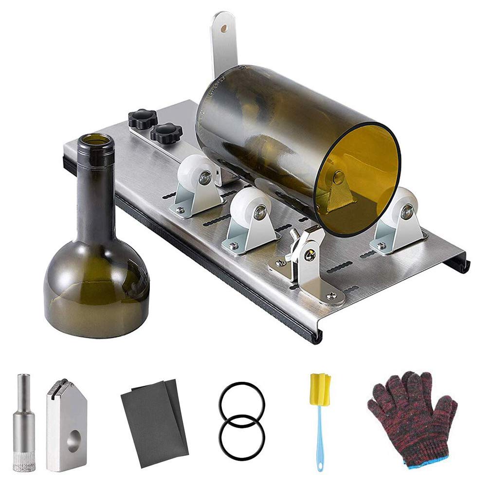 Queta glass cutter bottle cutter for bottles stainless steel bottle cutter 5 adjustable wheel glass cutter for DIY bottles