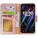 Arae Case Compatible for Samsung Galaxy S8, [Wrist Strap] Flip Folio [Kickstand Feature] PU leather wallet case with ID&Credit Card Pockets [Not for Galaxy S8 plus] (Rosegold)