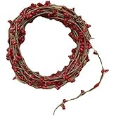 CWI Pip Berry Garland - 18 ft - Artificial Garland for Mantle, Arch, Table, and Entryway - Red