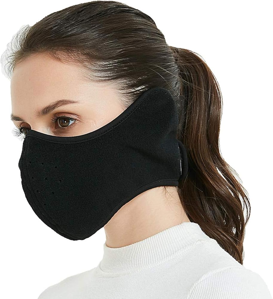 TTzone Winter Face Mask for Men Women Fleece Half Face Windproof Face Mask with Earflap for Outdoor Sport, Ear & Face Warmer for Running, Cycling, Motorcycling,Ski: Sports & Outdoors