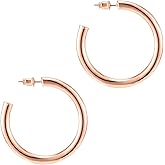 PAVOI 14K Gold Plated Hoop Earrings For Women - 3.5mm Thick Infinity Gold Hoops Women Earrings - Plated Loop - Lightweight Set