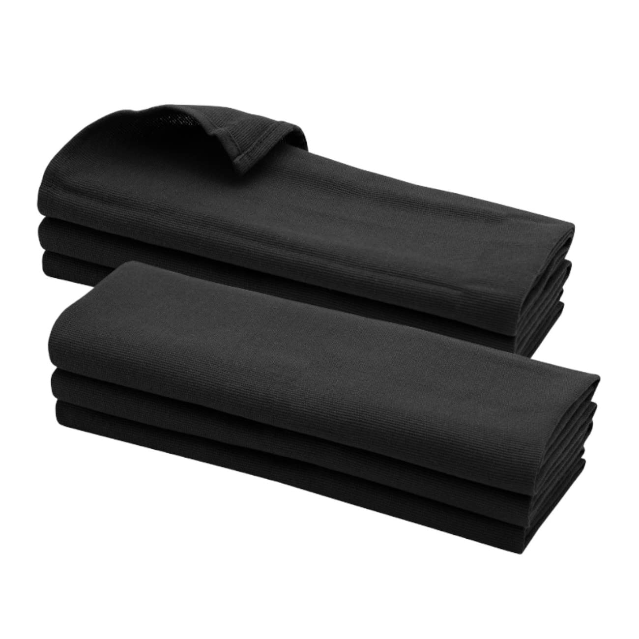 6 black tea towels made of 100% cotton, 70 x 50 cm, hand towel, kitchen towel, dishcloth, cleaning cloth, black.