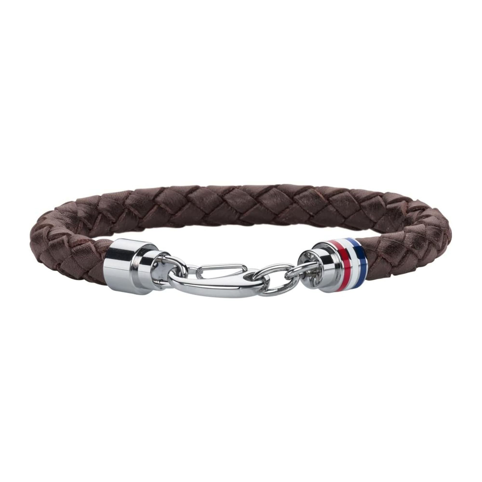 Tommy Hilfiger Jewelry Men's Braided Leather Bracelet Brown - 2700530