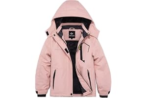 FARVALUE Girls Waterproof Skiing Jacket Windproof Winter Coat Warm Snow Coat with Removable Hood