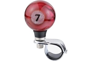 Arenbel 7 Billiard Steering Wheel Booster Knob Car Turning Spinner Assist Grip Handle Fit Most Vehicles Trucks Boats, Red