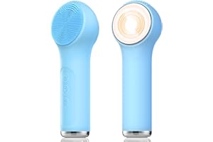 VWMYQ Silicone Facial Cleansing Brush, Portable Electric Face Scrubber with Heat and Vibration, 3 Modes Adjustable, Waterproof IPX6, USB-C Rechargeable, Deep Cleansing, Exfoliating and Massage