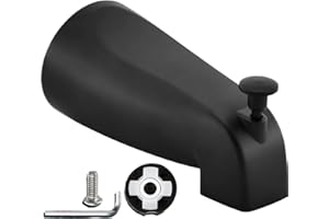 QLXAQLX Slip Fit Tub Spout with Pull-Up Diverter for 1/2" Copper Tube Durable Heavy Duty Metal Bathtub Faucet with Shower Matte Black (for 1/2" Copper Water Tube,Not Applicable to Threaded Pipes)