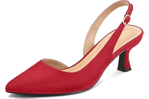 mysoft Women's Pumps Slingback Kitten Heels Pointed Toe Sexy Wedding Party Dress Pump Shoes