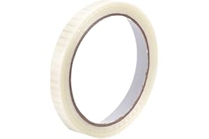 MECCANIXITY Filament Strapping Tape, 1/2 Inch x 22 Yards 5.3 Mil, Reinforced Fiberglass Tape Transparent