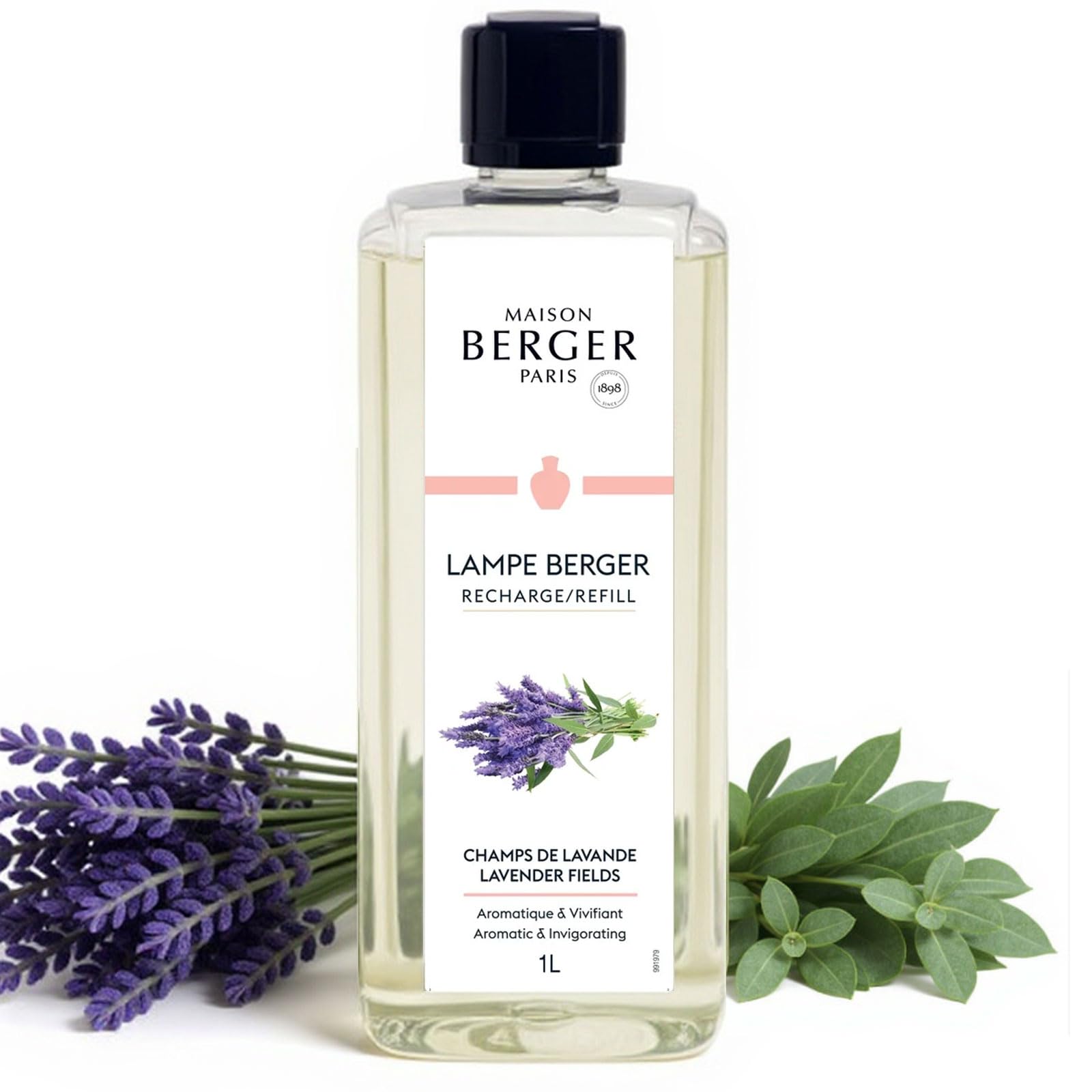 MAISON BERGER Lavender Fields Lamp Berger Fragrance Refill, 1 Liter – 2-in-1 Catalytic System, Neutralizes Odours Then Diffuses Fragrance, Classic Lavender with Herbal Floral Notes — image 1