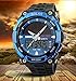 Fanmis Men's Solar Powered Casual Quartz Watch Digital & Analog Multifunctional Sports Watch Blue