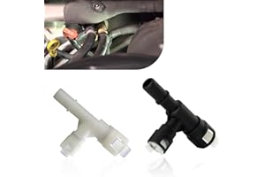 gunroil 2 Pack Car Heater Inlet Hose Joint, Three-way Design, Vehicle Cooling Water Pipe Connector, Compatible with Select Cadillac Chevrolet GMC OEM #15055343 15055342 (Black & White)