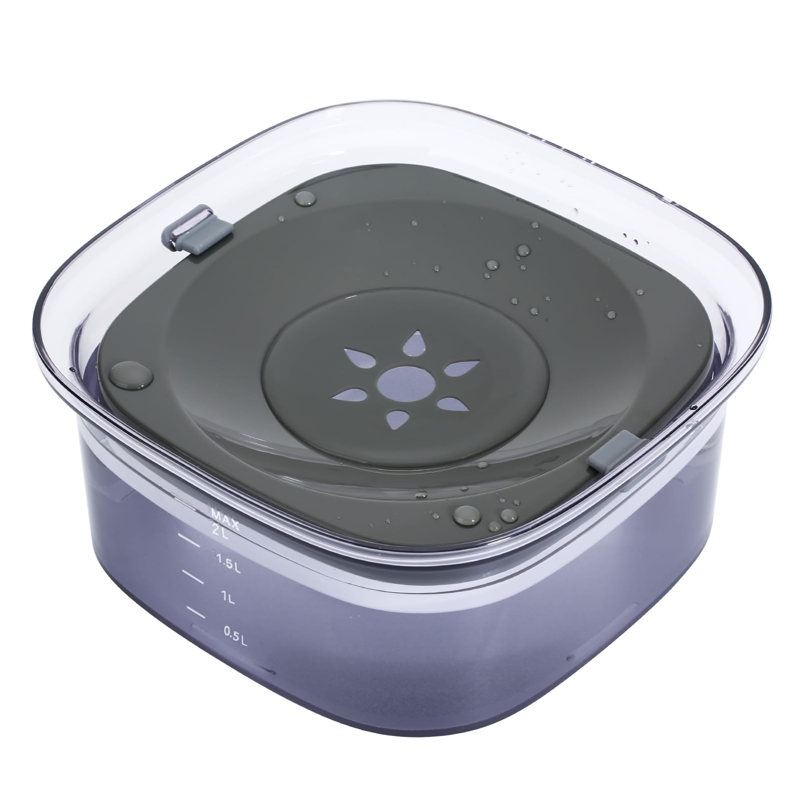 Dog Water Bowl No Spill Splash Free Pet Water Bowl,2L Capacity Pet Floating Bowl No Mess Large Dog Water Bowls,Non Slip Slow Dog Water Bowl for Dogs Cats