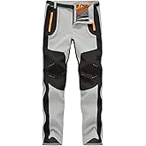 Rdruko Men's Snow Ski Pants Waterproof Insulated Winter Hiking Snowboard Fleece Lined Pants with Belt