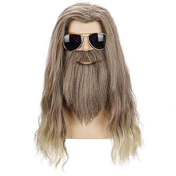Amazon Com Morvally Adult Men Long Curly Golden Brown Beard Wig