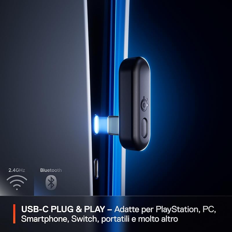 Arctis Nova 3P - Cuffie da gioco multipiattaforma wireless - Controllo via app - Batteria 40h - Driver magnetici al neodimio - 2,4GHz/BT - Mic staccabile - PS5, PS4, PC, Switch - Lavanda