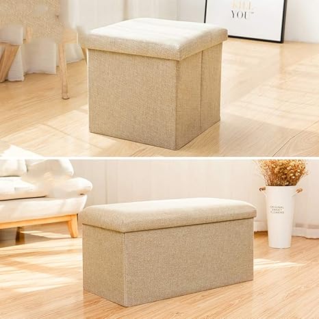 Amazon Co Jp スツール 収納 ボックス 31 31 31 2 ベンチ ベンチソファー 2人掛け 収納スツール パッチワーク チェア オットマン ベージュ 北欧 ローソファー ローソファ ソファ ソファー フロアソファ フロアソファー Boxスツール 収納ベンチ ホーム キッチン