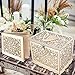 Coodoo Wedding Decorations Card Box and Guest Book - Wooden Gift Card Holder Money Box with Security Heart Lock Rustic Wedding Supplies for Party Reception Baby Shower Birthday 1