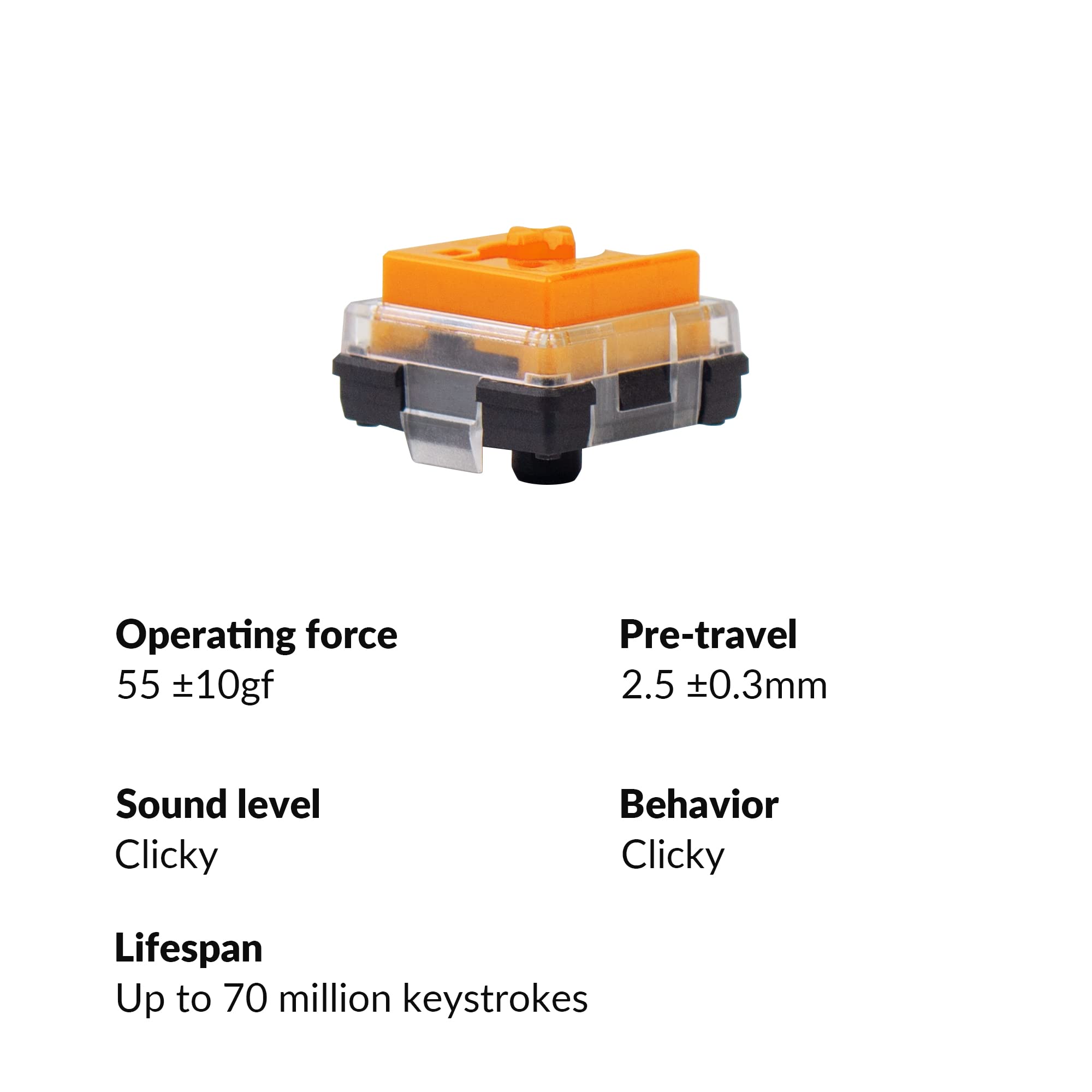 Low-Profile Keychron Optical Orange Switch Set - 87 Pcs
