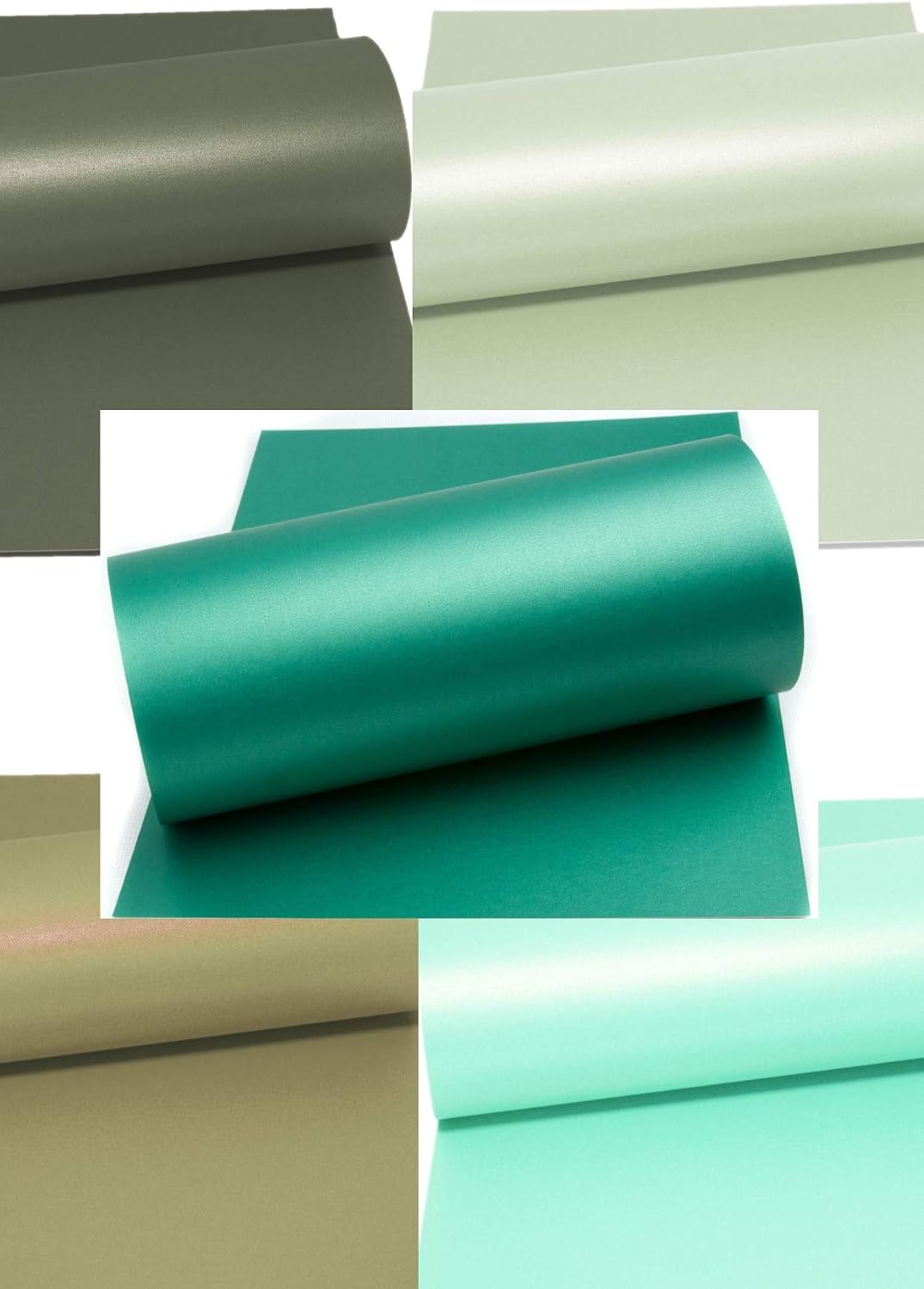 Mufira Pearlescent 300gsm Single Sided A4 Card 10 Pack - Shades of Green