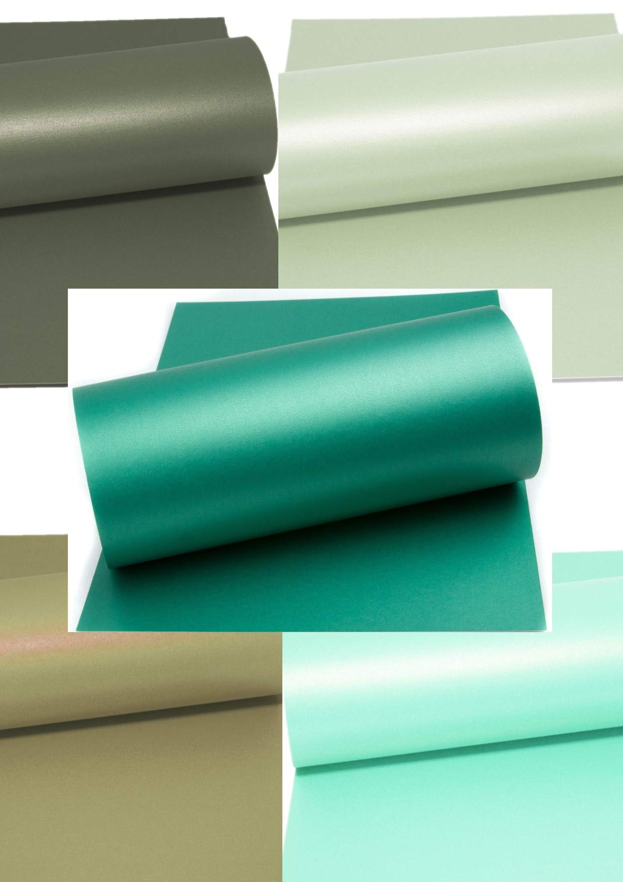 Mufira Pearlescent 300gsm Single Sided A4 Card 10 Pack - Shades of Green
