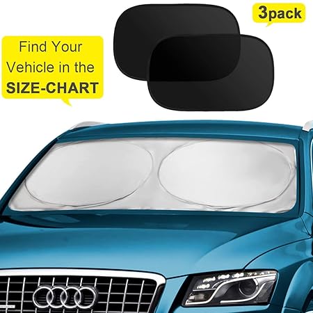 Kmmin Auto Sonnenschutz für Frontscheibe, Sonnenblende UV-Schutz Frontscheibe Faltbar Sonnenblende Kühler Sommer Car Sun Shad