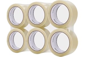 �鶹�� Basics Packaging Tape, 4.8cm x 55m, 0.046mm Thickness (6 Rolls), Clear