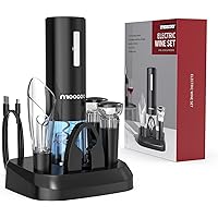 Electric Wine Opener with Charging Base, Moocoo Cordless Electric Wine Bottle Opener with 2-in-1 Aerator &Pourer, Foil…