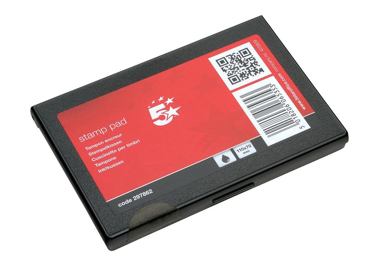 5 Star Office Stamp Pad 110x70mm Black