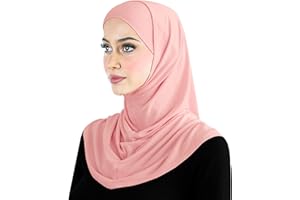 MIDDLE EASTERN MALL Cotton Amira Hijab 2 piece Head Scarf for Women Hood & Tube Cap Set