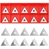 Zorqon Paint Scraper Blade 1" Triple-Edge Triangle Carbide | 10Pcs Double-Edged Reversible Replacement Blades, Fit for 1in Scraper, for Removing Paint, Glue, Varnish and Rust
