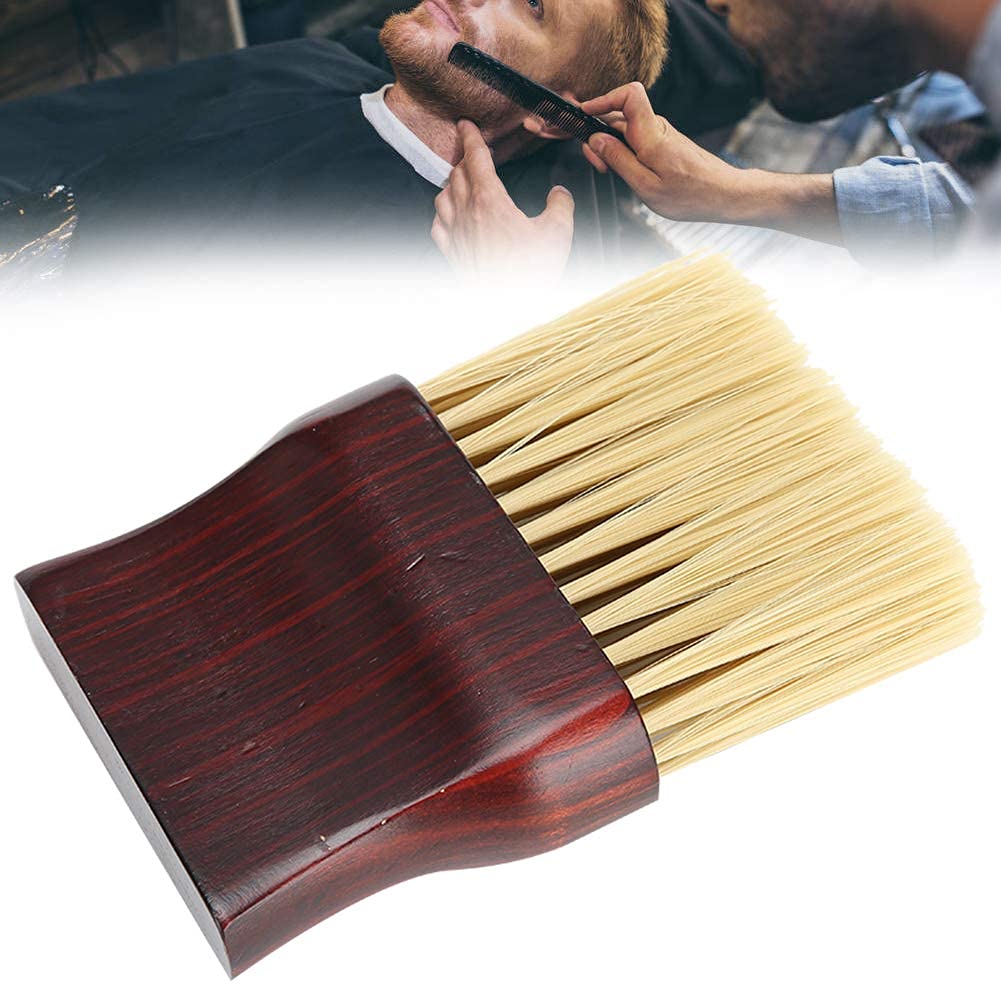 Neck Duster Brush,barber brush Professional Soft Cleaning Hair Sweep Brush, barber neck brush Natural Fiber Wooden Handle Broken Hairbrush, Barber Shop and Salon Shaving Brush for Face and Neck