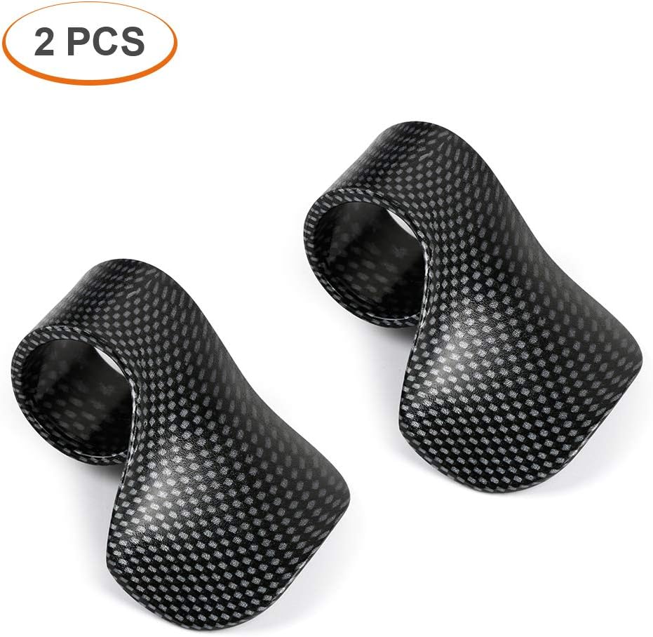 Lyonice Motorcycle Throttle Assist Holder - Black Carbon Fiber Pattern Throttle Mounted Motorcycle Cruise Assist, 2pcs
