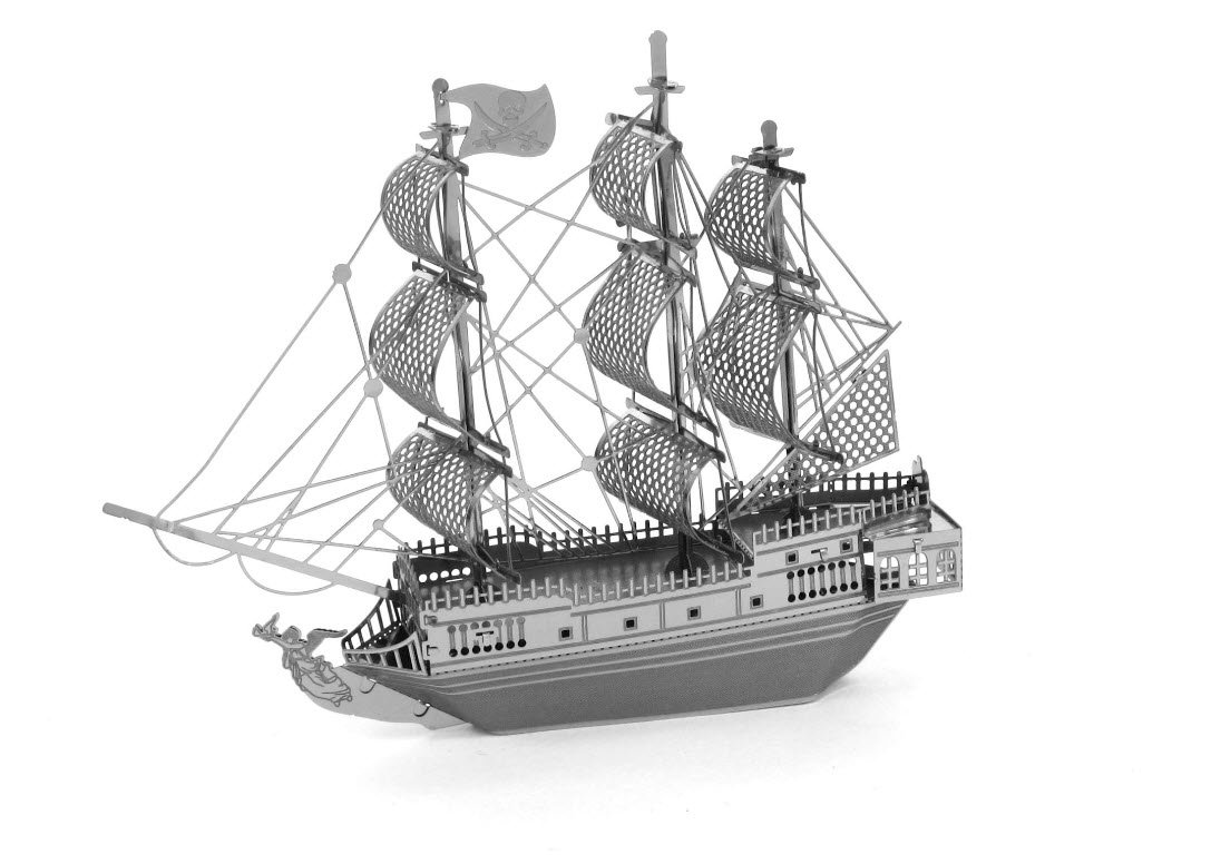 Metal Earth Fascinations Black Pearl Pirate Ship 3D Metal Model Kit