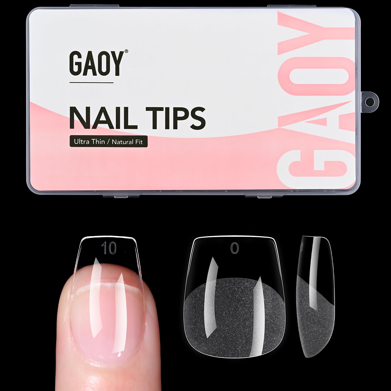 GAOY Short Coffin Fake Gel Nail Tips, 15 Sizes False Full Cover Acrylic Press on Nails, 240Pcs Soft Half Matte Tips