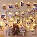 HEHUI 40 LED Photo Clips String Lights, Christmas Decorations Indoor Fairy String Lights for Hanging Photos Pictures Cards Arts Memos, Battery Powered, Ideal gift for Home Dorm Bedroom Decor (16.4 Ft)